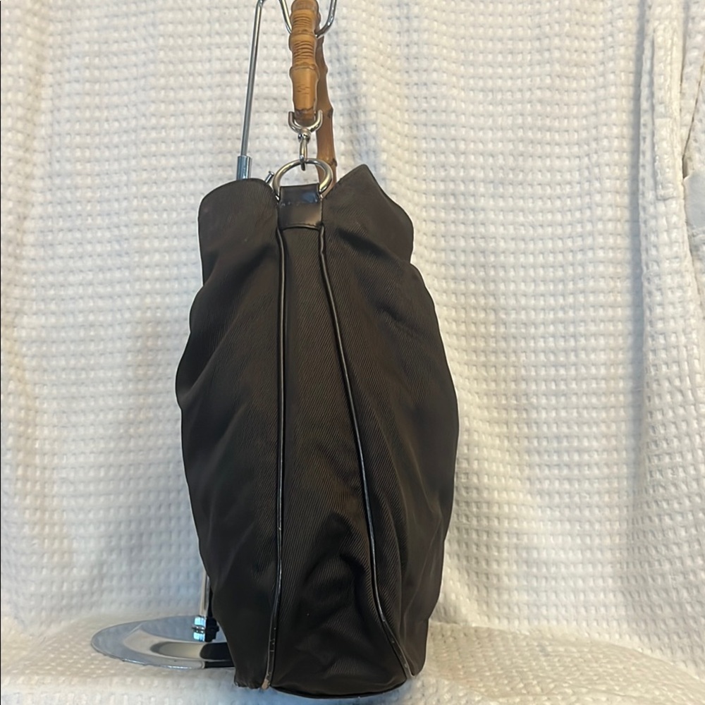 Gucci bamboo black nylon tote/hand bag - Picture 5 of 14